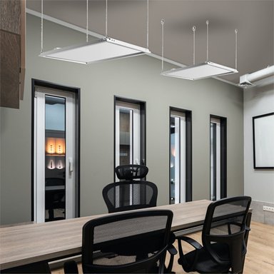 PANEL LED LA ROCHELLI CROMADO CUADRADO SUSPENDIDO 40W 60X60CM LUZ BLANCA