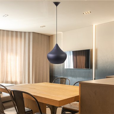 LÁMPARA COLGANTE LA ROCHELLI NEGRO MATE ONUR 1 LUZ E27