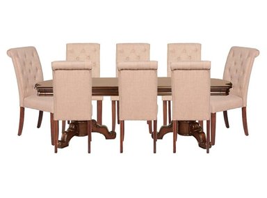 JUEGO COMEDOR MOBILIARI 8 SILLAS NATURAL MP TWICE CAPITONE - 1