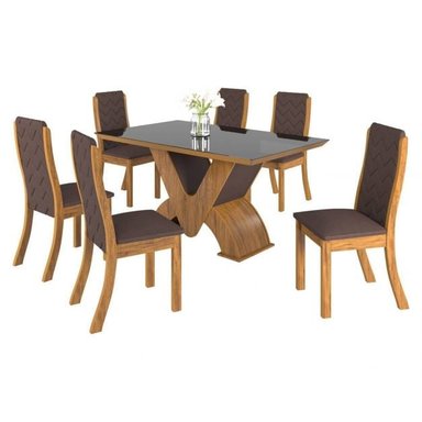 JUEGO COMEDOR MOBILIARI 6 SILLAS NATURAL MP LISA - 1