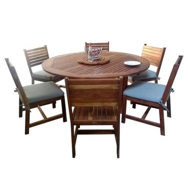 MP COMEDOR MOBILIARI VI MARRÓN 120X120CM 6 SILLAS - 1
