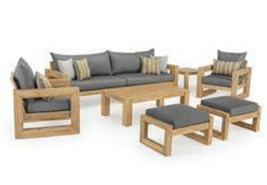 MP JUEGO DE SALA PARA TERRAZA O JARDÍN ELY STANDARD DE 2-1-1 CUERPOS + 2 BANCAS - GRIS - 1