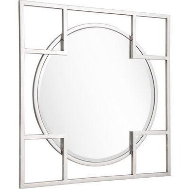 ESPEJO CASA CONCEPTO PERU GABANA CUADRADO MARCO DE ACERO INOXIDABLE