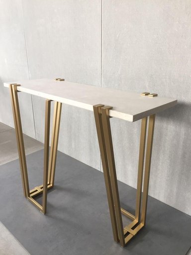 CONSOLA CASA CONCEPTO PERU SWIM - ACERO GOLD CON TABLERO DE MARMOL