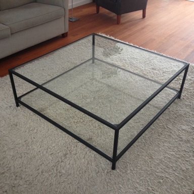 MESA DE CENTRO CASA CONCEPTO PERU JONÀS METAL CON DOBLE NIVEL Y VIDRIO CUADRADO NEGRO