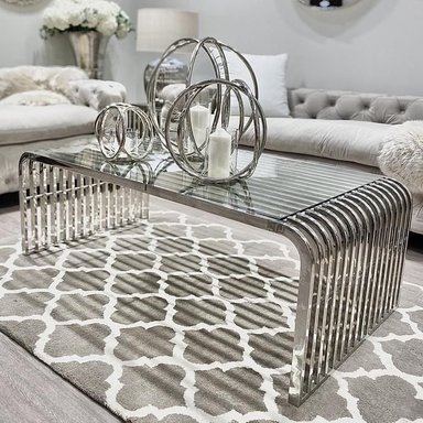 MESA DE CENTRO CASA CONCEPTO PERU FINNEZZO DISEÑO EXCLUSIVO RECTANGULAR DE INOXIDABLE ACERO