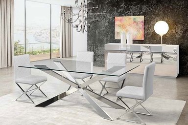 MESA DE COMEDOR CASA CONCEPTO PERU ASTERISCO ACERO INOXIDABLE 160X100CM - 2