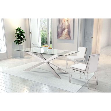 MESA DE COMEDOR CASA CONCEPTO PERU ASTERISCO ACERO INOXIDABLE 160X100CM - 4