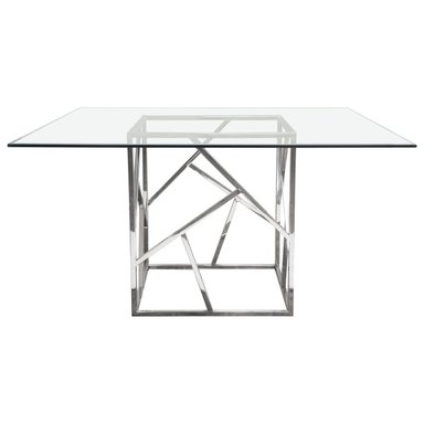 MESA DE COMEDOR CASA CONCEPTO PERU LIINER ACERO INOXIDABLE 120X120CM