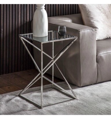 MESA LATERAL CASA CONCEPTO PERU AUSTIEN ACERO INOXIDABLE 45X45CM CON DISEÑO ECLUSIVO - 1