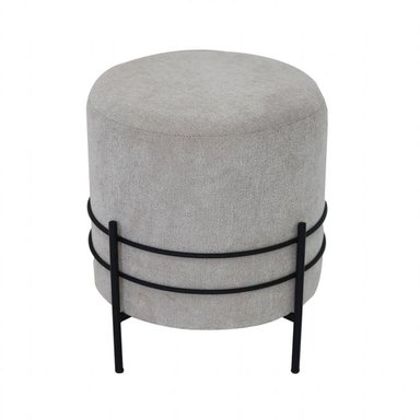 PUFF CASA CONCEPTO PERU THELI REDONDO CON BASE METAL NEGRO