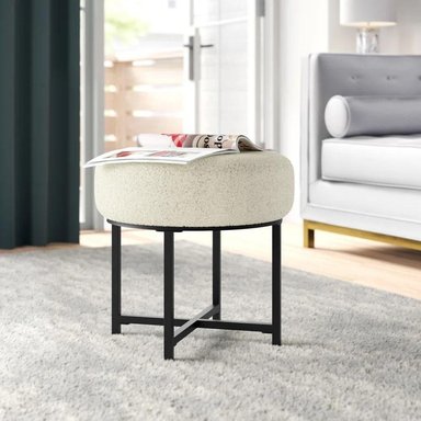 PUFF CASA CONCEPTO PERU TOP REDONDO 40CM X 44CM BLANCO