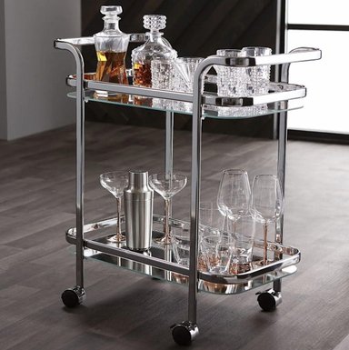 MUEBLE BAR CASA CONCEPTO PERU FRANKIE CARRO 60 X 30 X 80 CM ACERO INOXIDABLE - 1