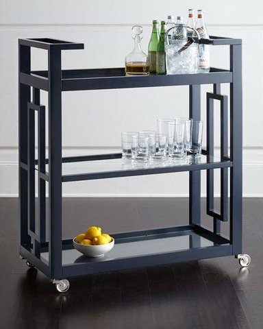 MUEBLE BAR CASA CONCEPTO PERU ROBER CARRO 60 X 32 X 80 CM METAL NEGRO MATE - 1