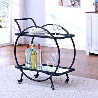 MUEBLE BAR CASA CONCEPTO PERU BAN DAM CARRO 80 X 40 X 90 CM METAL NEGRO MATE - 1