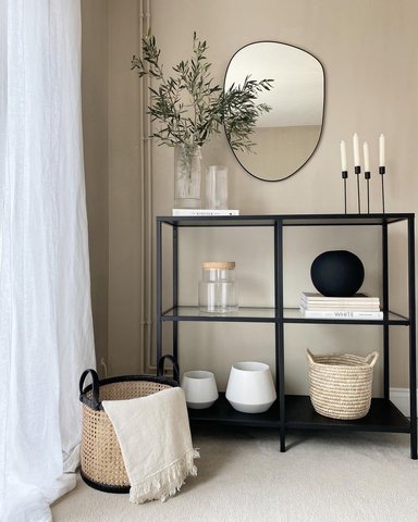 ESTANTE CASA CONCEPTO PERU AMARU NEGRO MATE METAL 90 X 80 X 40 CM