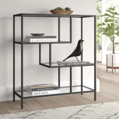 ESTANTE CASA CONCEPTO PERU ANDRE NEGRO MATE METAL 100 X 90 X 35 CM - 3