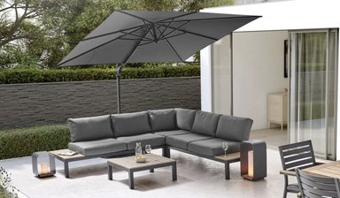 SECCIONAL TERRAZA CASA CONCEPTO PERU SAUDI ACERO INOXIDABLE NEGRO MATE 3 PIEZAS