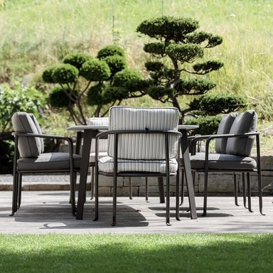 SILLA TERRAZA CASA CONCEPTO PERU BLANCHARD ACERO INOXIDABLE NEGRO MATE 1 PIEZA