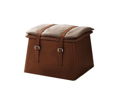 PUFF CASA CONCEPTO PERU BAZLUT CUERO PRANNA ELEGANTE MARRÓN