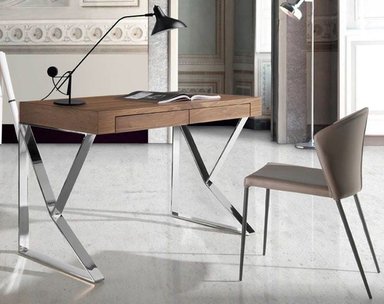 APAIM ESCRITORIO DE CASA CONCEPTO - ACERO INOXIDABLE CON TABLERO ENCHAPADO