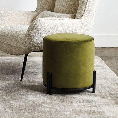 MARINA PUFF - REDONDO CON BASE DE METAL NEGRO MATE