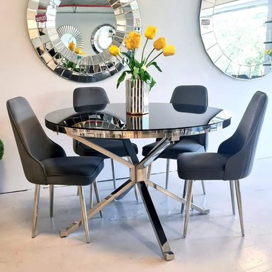 MESA COMEDOR ISSKA DE ACERO INOXIDABLE DE CASA CONCEPTO - 120 X 80 CM