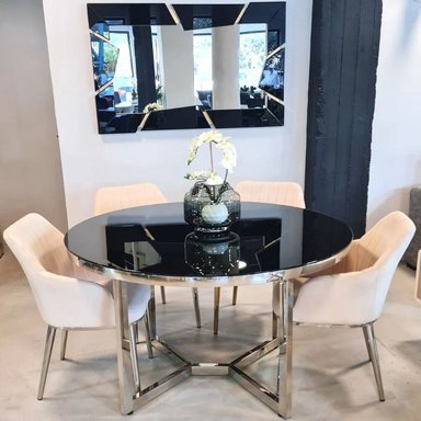 MESA COMEDOR MICAELA DE ACERO INOXIDABLE DE CASA CONCEPTO - 120 X 80 CM