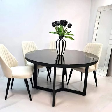 MESA COMEDOR LAILA DE ACERO INOXIDABLE DE CASA CONCEPTO - 120 X 80 CM