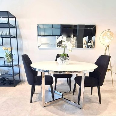 MESA COMEDOR ESTHER DE ACERO INOXIDABLE DE CASA CONCEPTO - 120 X 80 CM