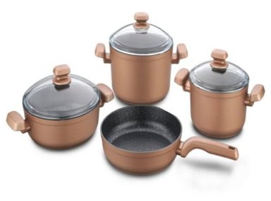 OLLA KORKMAZ A1350 MARRON BATERIA HELENA 7PZAS