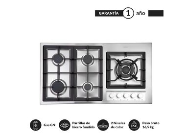 ENCIMERA EMPOTRABLE A GAS GLP FDV 5 HORNILLAS DELUXE ELITE 95