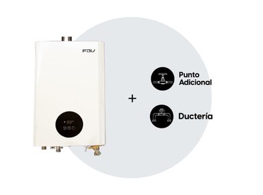 COMBO CALENTADOR A GAS FDV PASO CONTINUO 10 LT GN  + KIT INSLACION DE AGUA
