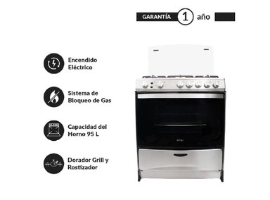 COCINA A GAS GN FDV 5 HORNILLAS EXPERT 76 CM