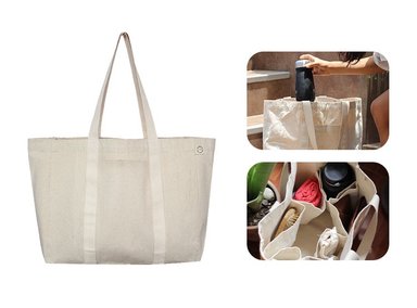 BOLSO DE COMPRAS DE TELA BAMBOO BALANCE CON COMPARTIMIENTOS