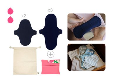 TOALLAS HIGIÉNICAS BAMBOO BALANCE TELA PACK FLUJO LEVE AZUL MARINO