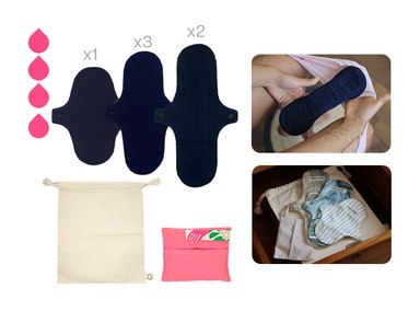 TOALLAS HIGIÉNICAS BAMBOO BALANCE TELA PACK FLUJO MEDIO AZUL MARINO