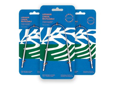 LIMPIADOR LINGUAL BAMBOO BALANCE UNIDAD 3 REUTILIZABLE DE ACERO INOXIDABLE