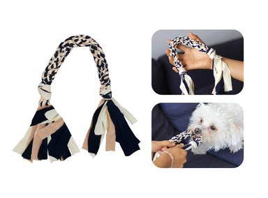 JUGUETE PARA PERROS DE ALGODÓN ORGÁNCIO TRICOLOR