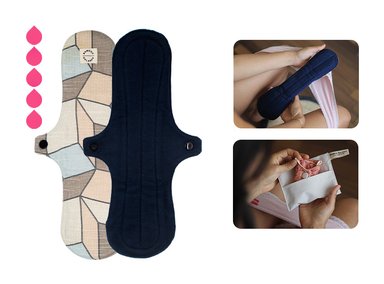 TOALLA HIGIÉNICA BAMBOO BALANCE TELA XL AZUL MARINO