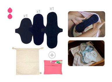 TOALLA HIGIÉNICA BAMBOO BALANCE TELA PACK PRUEBA AZUL