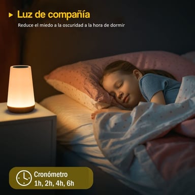 LAMPARA CUENTA OVEJAS LAM001 BLANCO TACTIL RECARGABLE PORTATIL LUZ ROJA NOCTURNA 12 LUCES CONTROL REMOTO BATERIA DURA 15H - 5