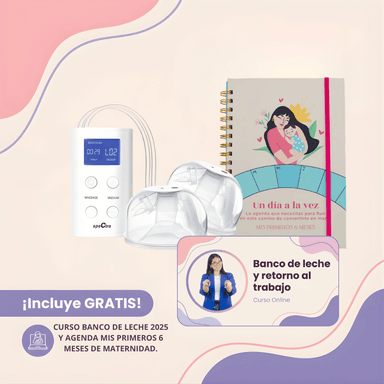 EXTRACTOR ELÉCTRICO DOBLE SPECTRA S9 INCLUYE CARACUPS(COPAS MANOS LIBRES) + AGENDA - MIS PRIMEROS 6 MESES DE MATERNIDAD + CURSO V - 1