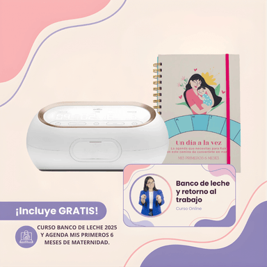 EXTRACTOR DUAL COMPACT + AGENDA - MIS PRIMEROS 6 MESES DE MATERNIDAD + CURSO VIRTUAL: BANCO DE LECHE Y RETORNO AL TRABAJO 2025 - 1