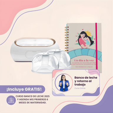 EXTRACTOR DUAL COMPACT INCLUYE CARACUPS(COPAS MANOS LIBRES) + AGENDA - MIS PRIMEROS 6 MESES DE MATERNIDAD + CURSO VIRTUAL: BANCO - 1