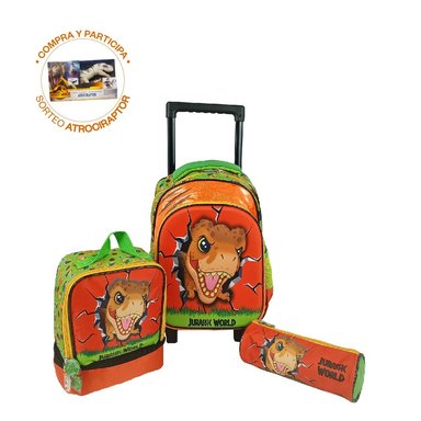 SET MOCHILA SCOOL MAGIC JURASSIC WORLD DINOSAURIOS KIDS - 1