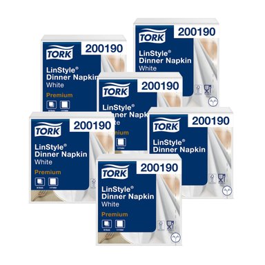 SERVILLETA TIPO TELA TORK LINSTYLE BLANCA 6 PAQ X 50UN