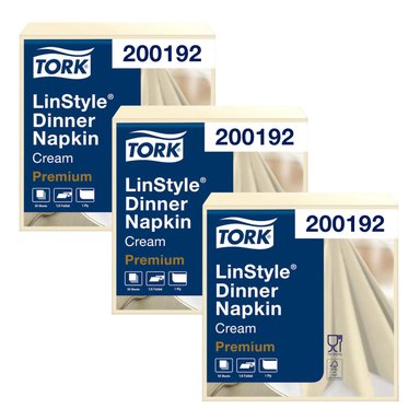 PACK 3 SERVILLETA TORK TIPO TELA LINSTYLE BLANCA 50 UN