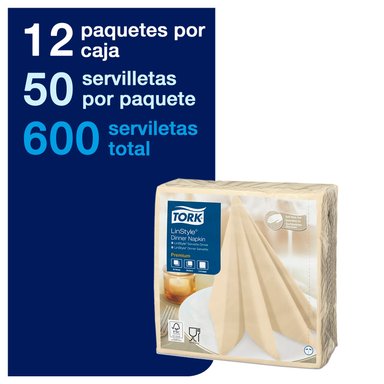 SERVILLETA TORK LINSTYLE CREMA TIPO TELA 50 UN - 2