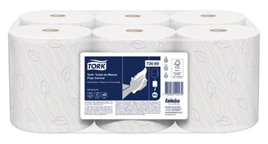 PAPEL TOALLA TORK DOBLE HOJA BLANCO 120 MT 6 UN PRECORTADA